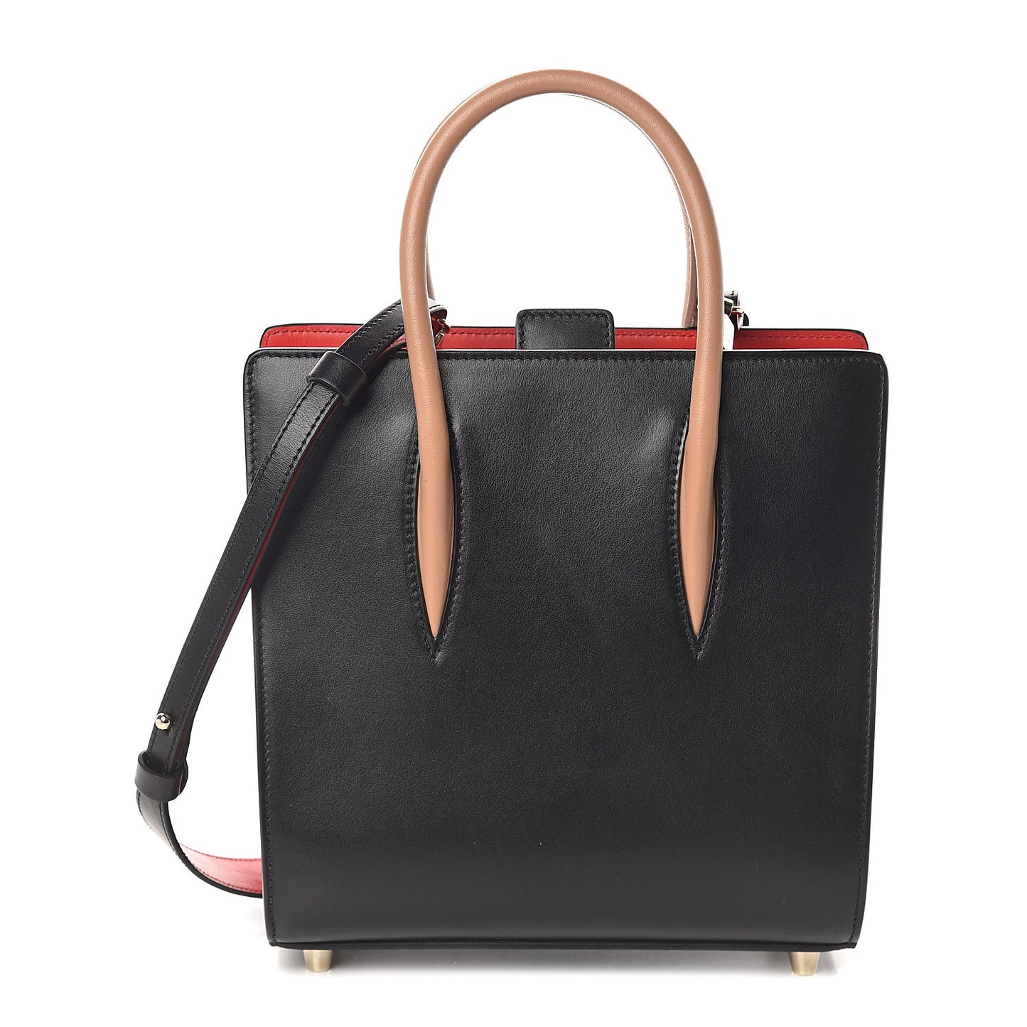 Calfskin Patent Leopard Studded Small Paloma Black