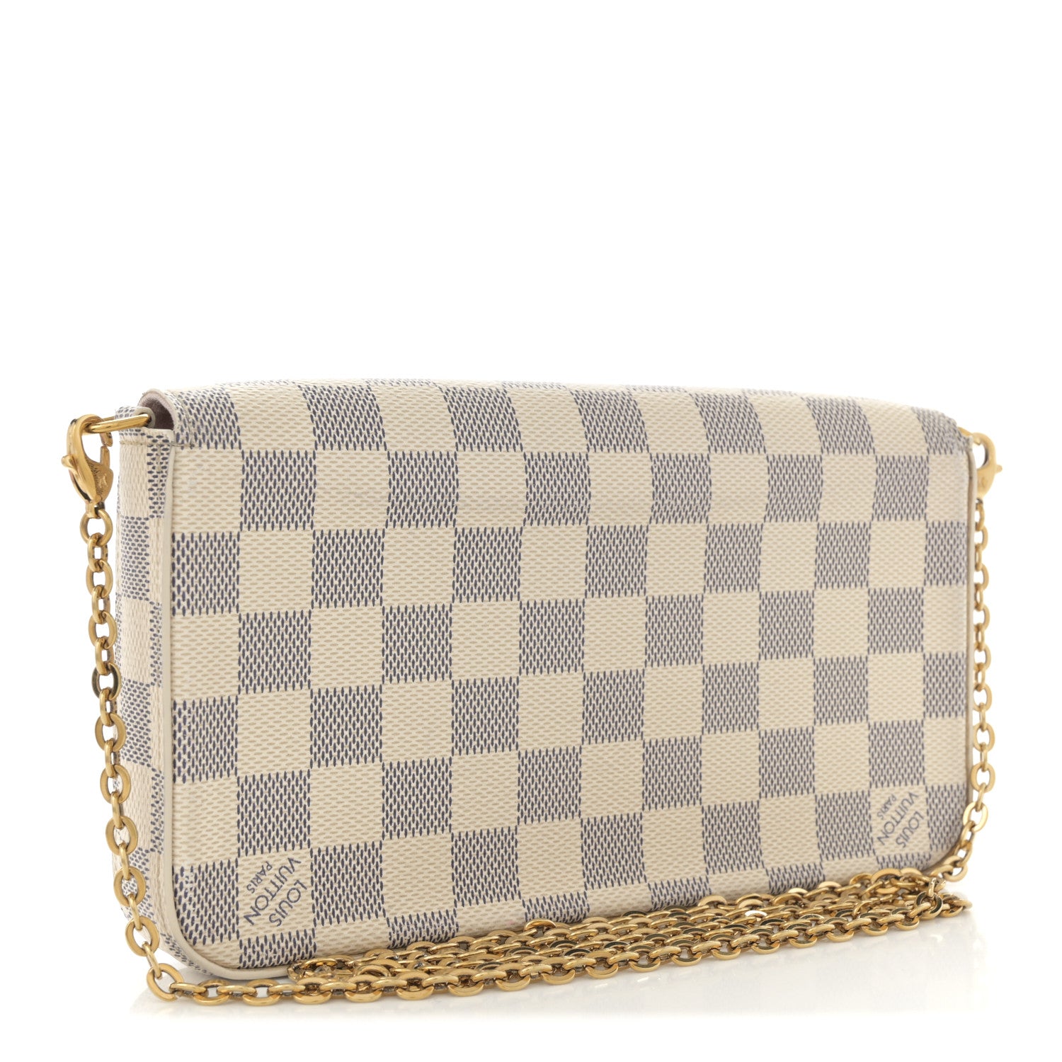 Louis Vuitton Damier Azur Pochette Felicie Chain Wallet Rose Ballerine 4 of 13