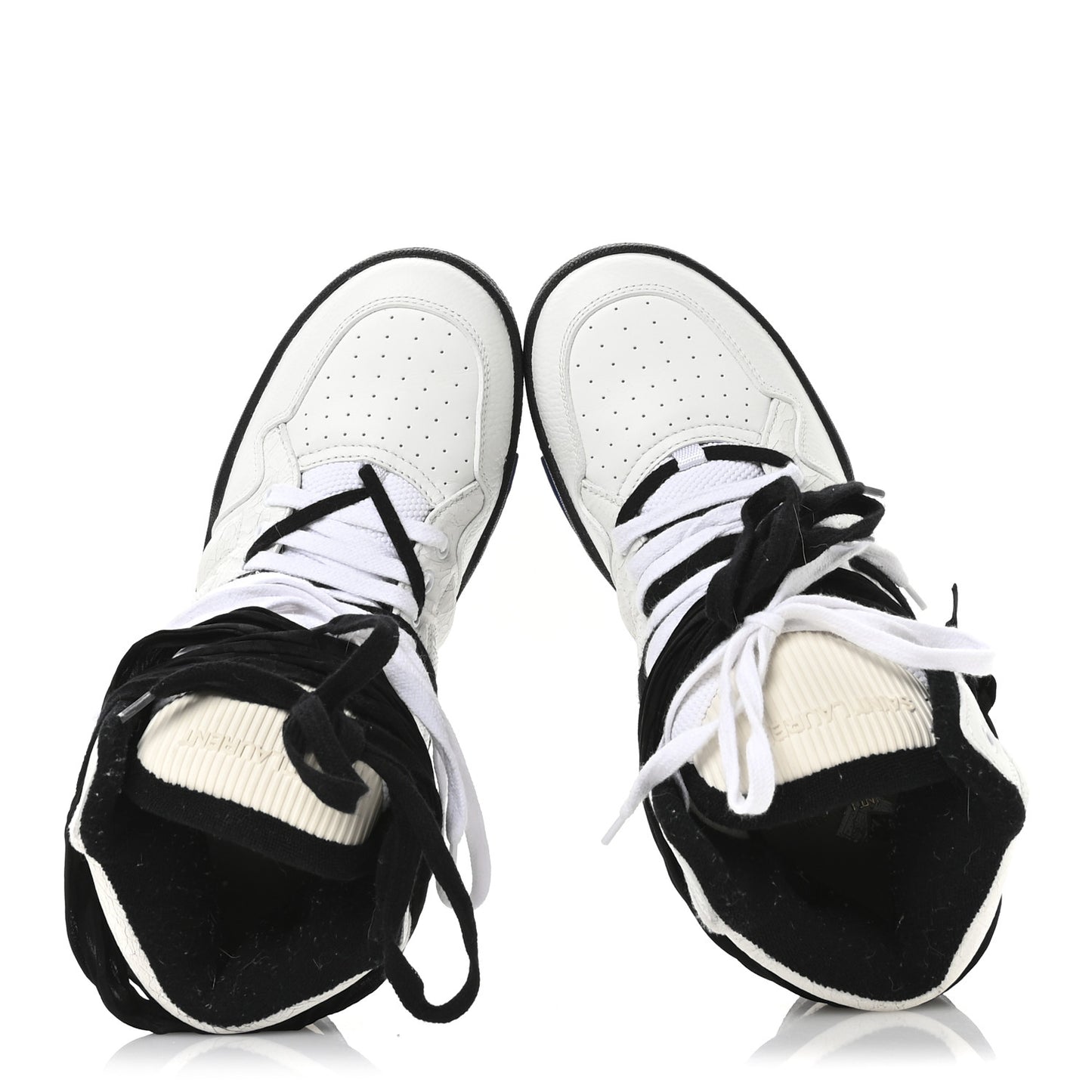 Calfskin Smith High Top Sneakers 42 White Black