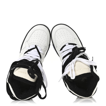 Saint Laurent Calfskin Smith High Top Sneakers 42 White Black 4 of 16