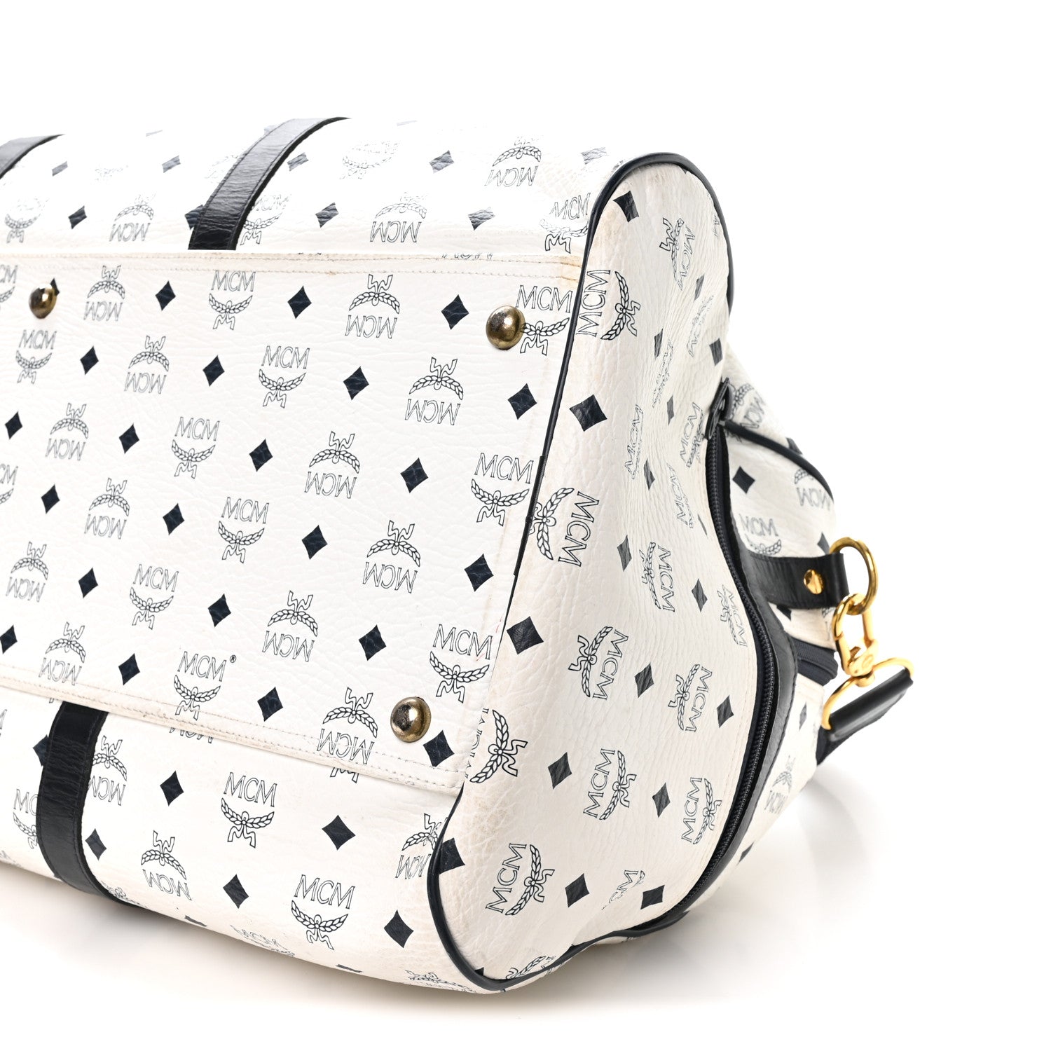 MCM Visetos Weekender Duffle Bag White 9 of 9