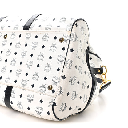 MCM Visetos Weekender Duffle Bag White 9 of 9
