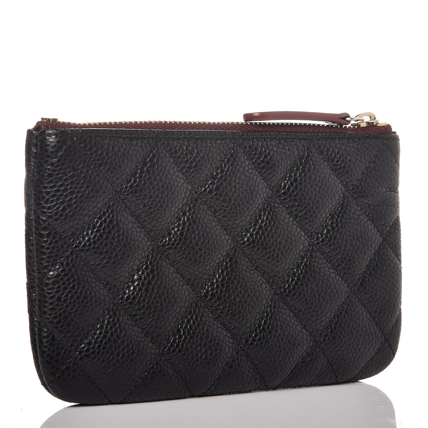 Caviar Quilted Small Cosmetic Case Black