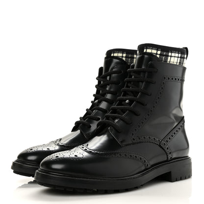Christian Dior Calfskin Tartan D-Order Low Boot 38 Black White 3 of 10
