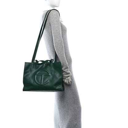 Telfar Vegan Leather Medium Shopping Bag Dark Olive 2 of 11