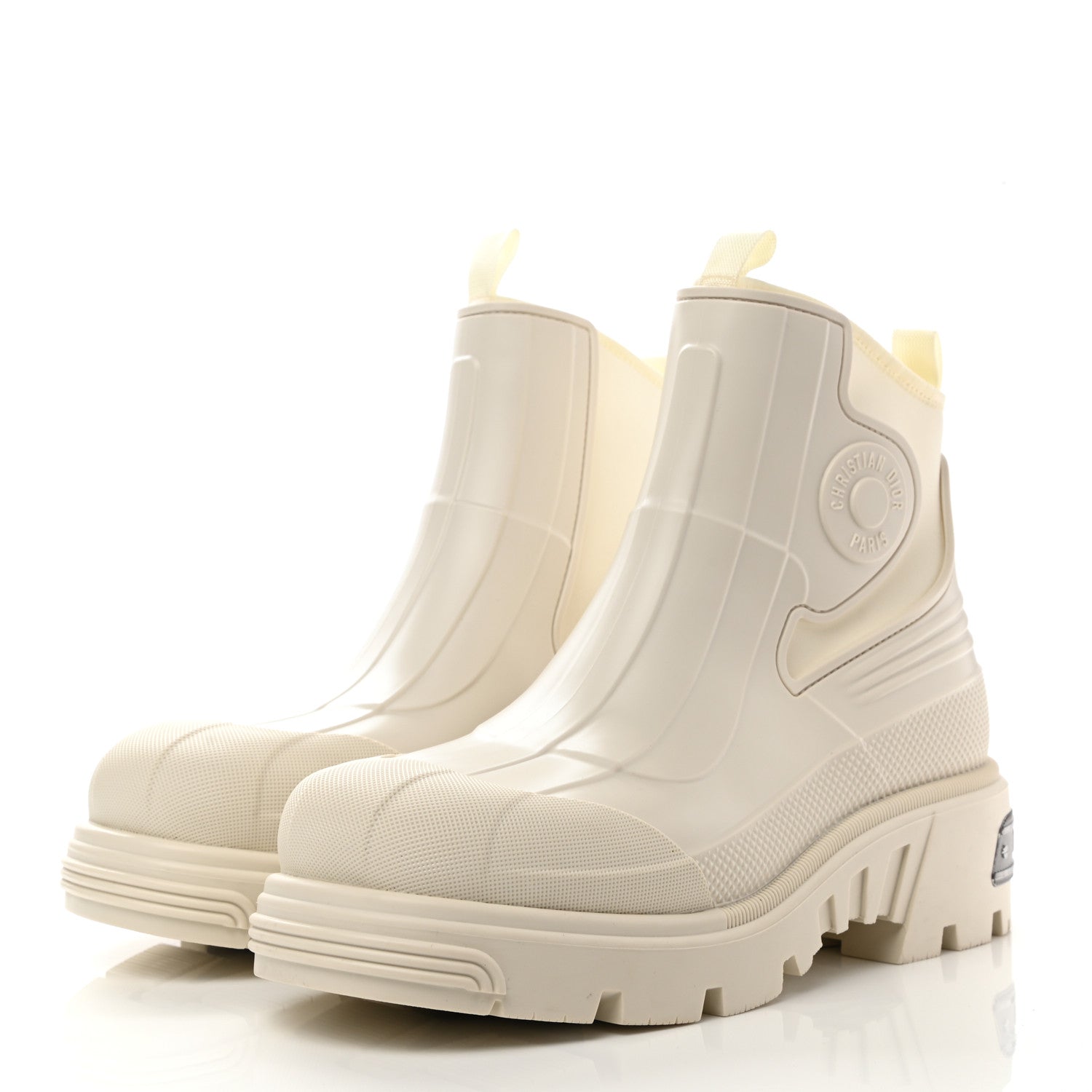 Christian Dior Neoprene Rubber Dior Genesis 30mm Ankle Boots 41 Off White 3 of 9