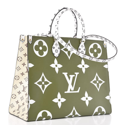 Louis Vuitton Monogram Giant Onthego GM Kaki Beige 3 of 9