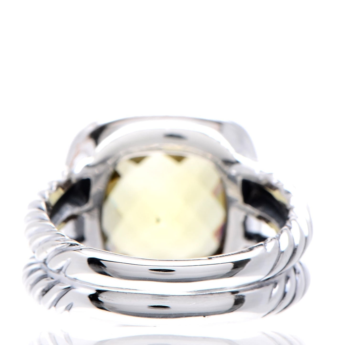 Sterling Silver Diamond Lemon Citrine 11mm Albion Ring 54 7
