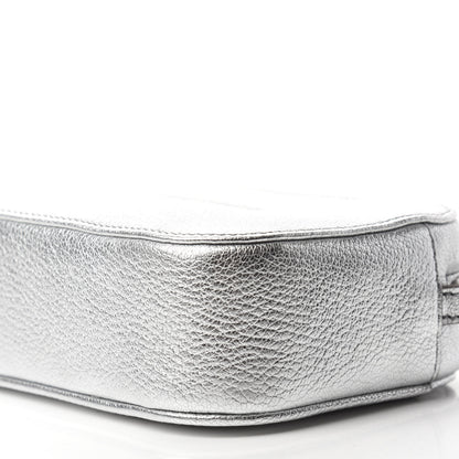Balenciaga Metallic Goatskin Logo XS Everyday Camera Bag Argent Black 7 of 9