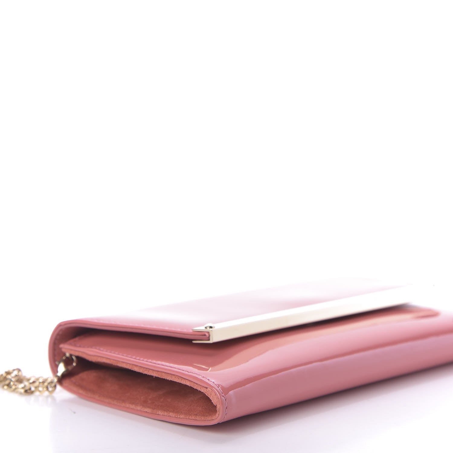 Jimmy Choo Patent Suede Margot Clutch Coral Pink 6 of 9