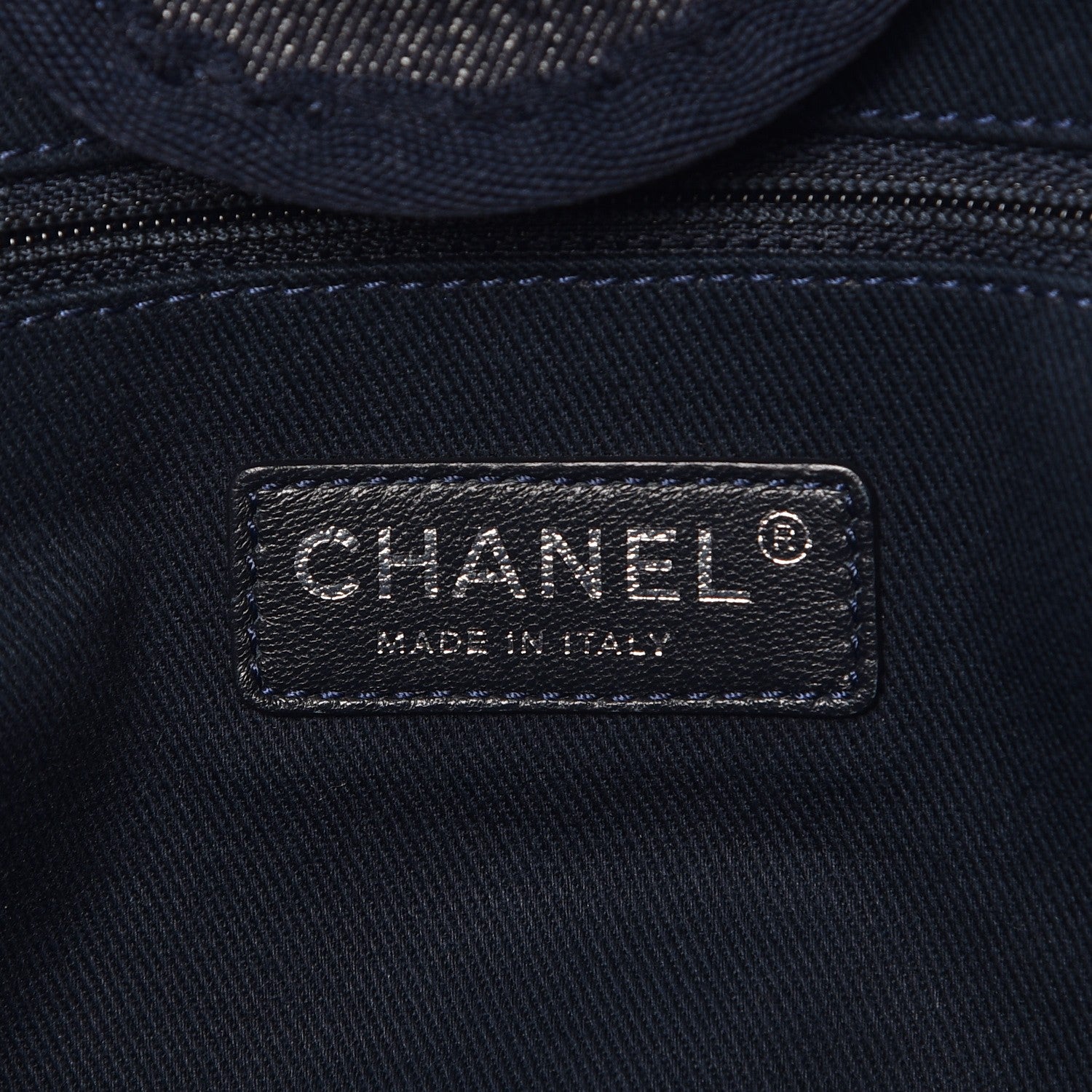 Chanel Canvas Large Deauville Tote Dark Blue 6 of 7