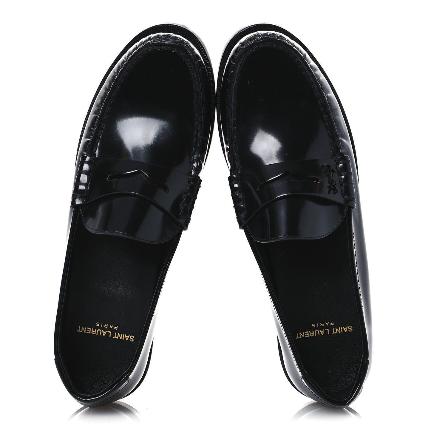 Calfskin Penny Loafers 38 Black