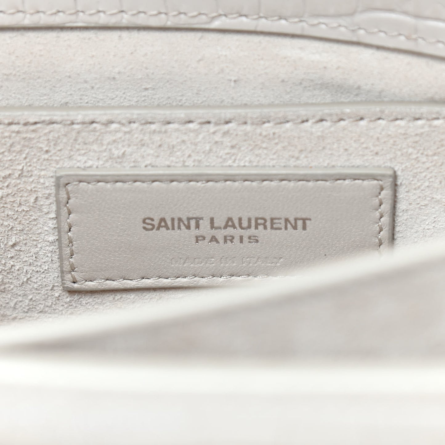 Calfskin Crocodile Embossed Medium Monogram Sunset Blanc Vintage