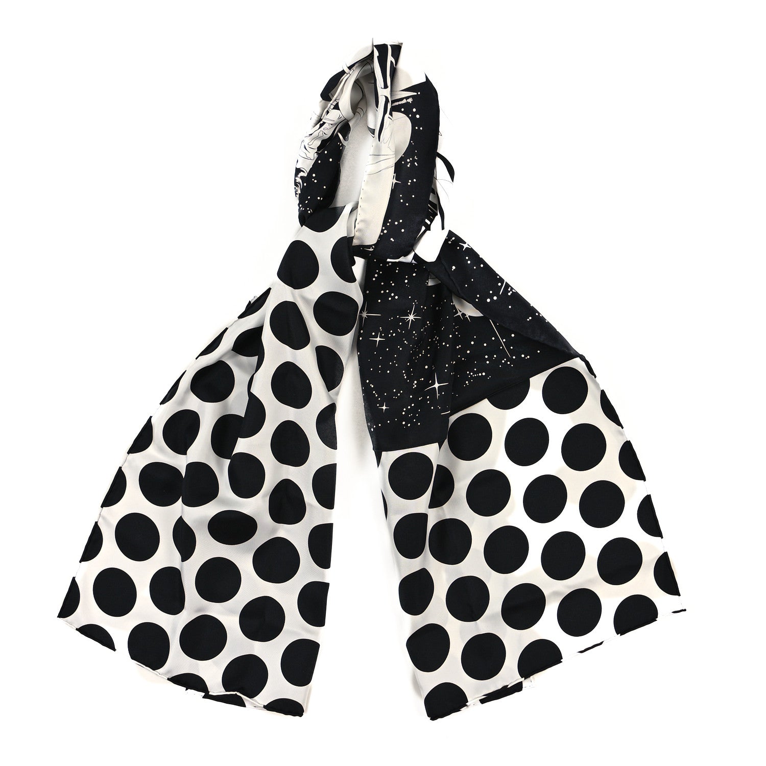 Hermes Silk Space Derby Muffler Black White 1 of 3