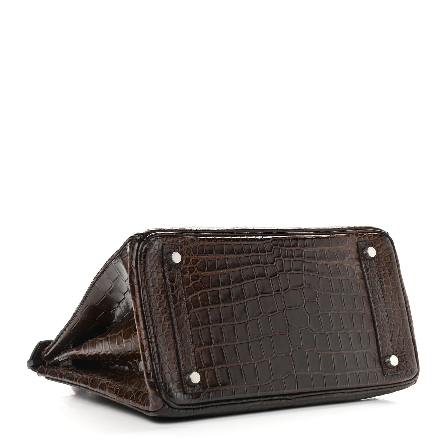 Hermes Shiny Porosus Crocodile Birkin 30 Havane 4 of 14