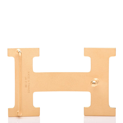 Hermes Guilloche 32mm H Belt Buckle Gold 3 of 5