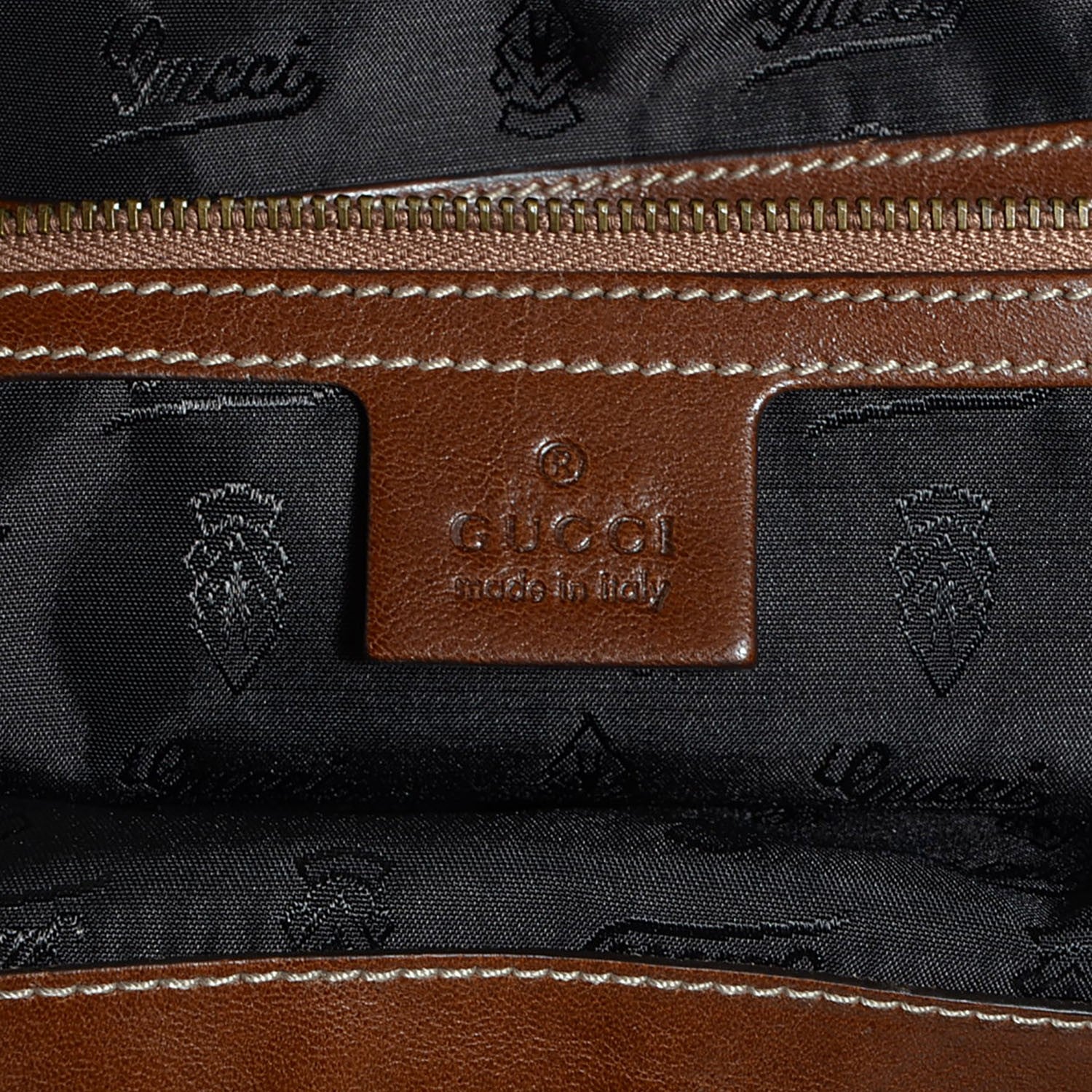 Gucci Leather Large Jockey Hobo Brown 6 of 9