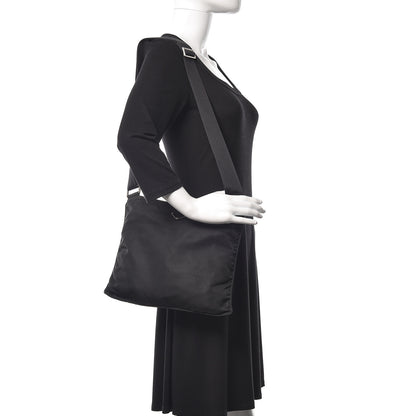 Prada Nylon Flat Messenger Bag Black 2 of 10