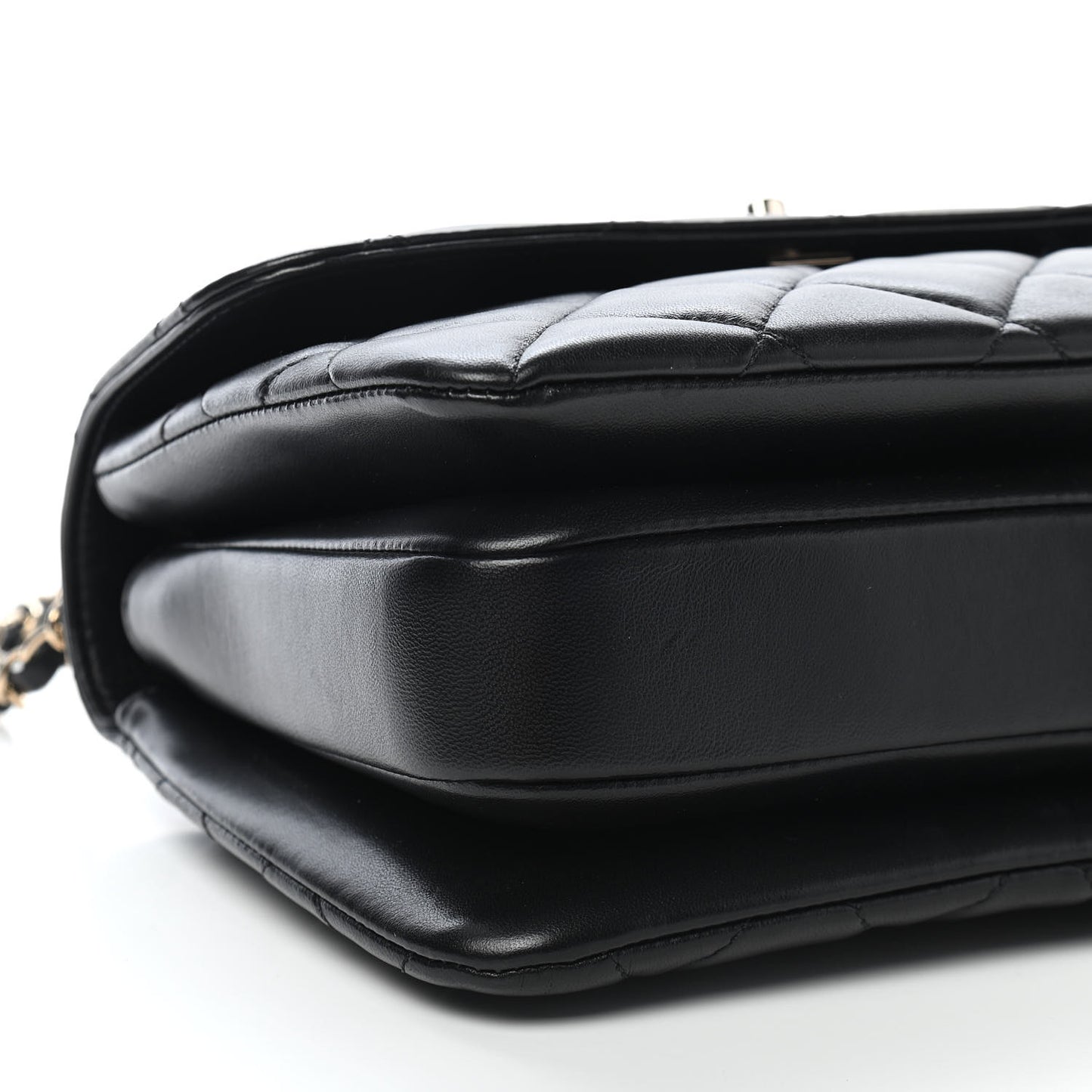 Lambskin Quilted Small Trendy CC Dual Handle Flap Bag Black