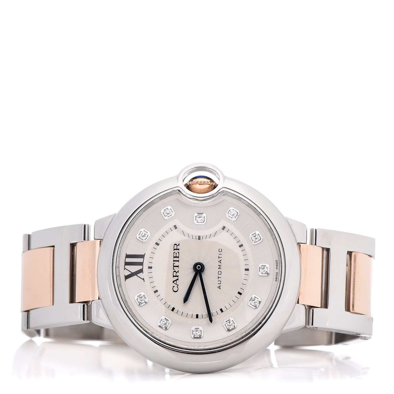 Cartier Stainless Steel 18K Pink Gold Diamond 36mm Ballon Bleu De Automatic Watch 3 of 7