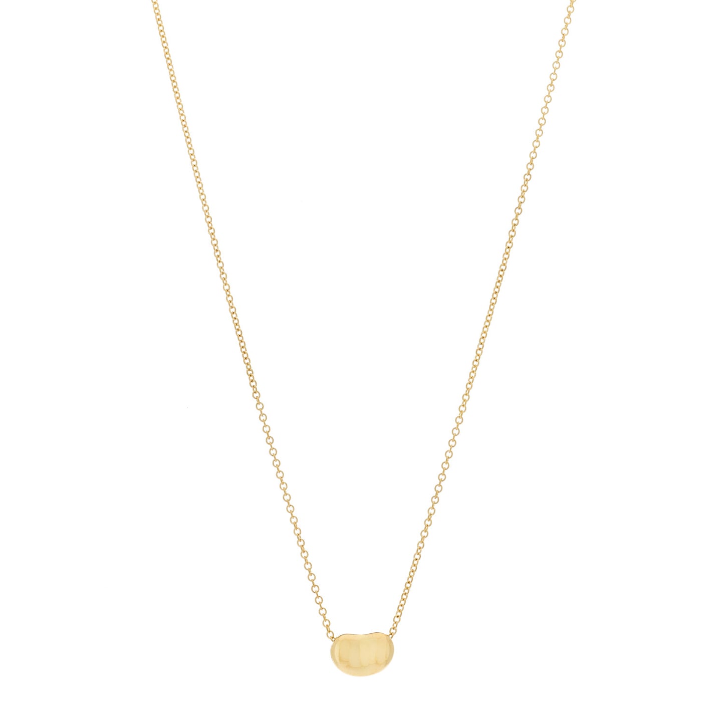 18K Yellow Gold 9mm Elsa Peretti Bean Pendant Necklace