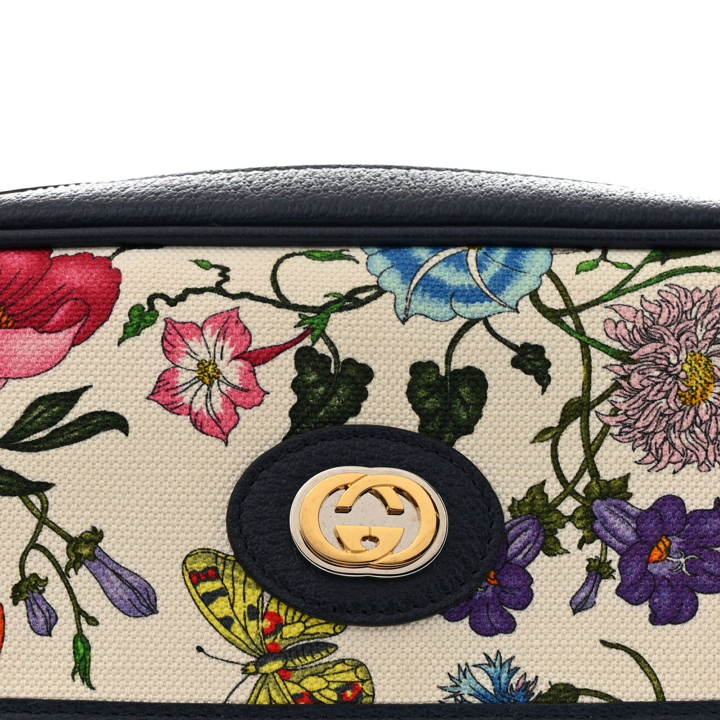 Canvas Flora Floral Shoulder Bag White Blue Agata Mulitcolor