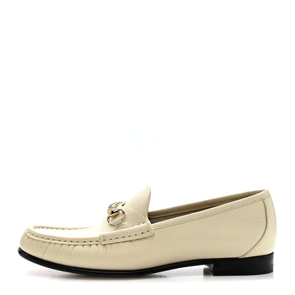 Gucci Betis Glamour Calfskin Womens 1953 Horsebit Loafers 37.5 Mystic White 1 of 8