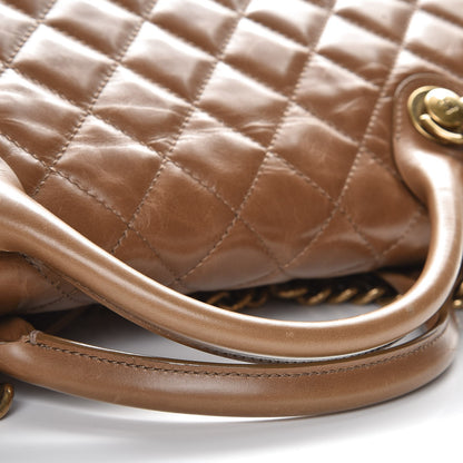 Chanel Glazed Calfskin Castle Rock Large Flap Dark Beige 14 of 14
