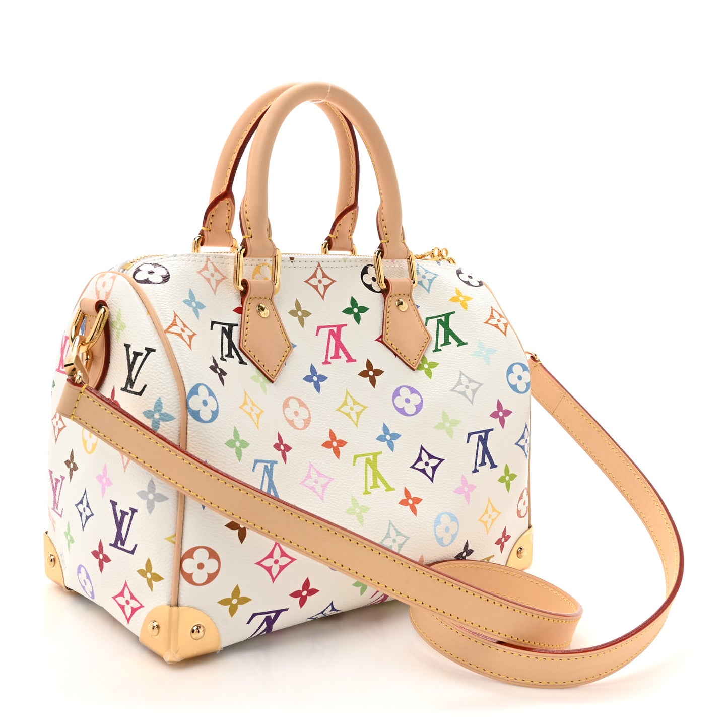 LV X TM Monogram Multicolor Speedy Bandouliere 25 White
