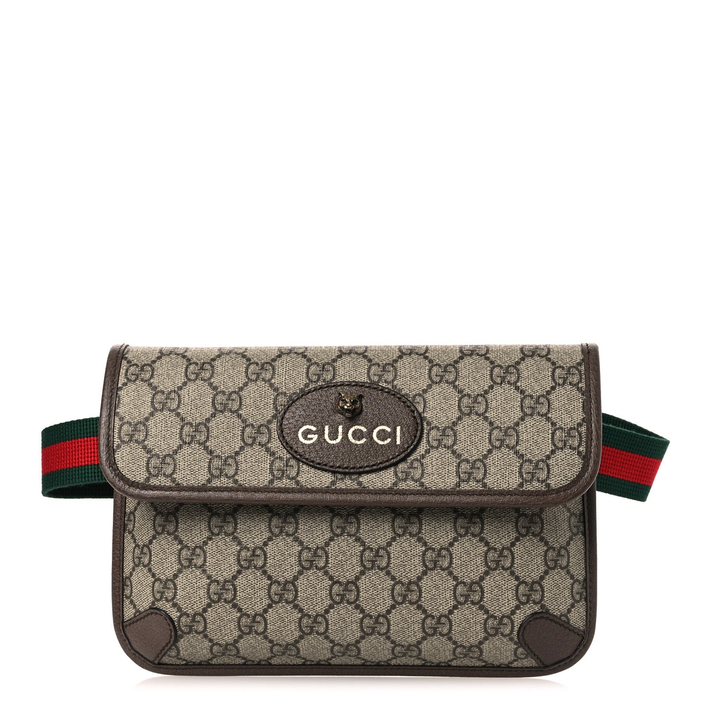 GG Supreme Monogram Neo Vintage Web Belt Bag Brown Brown