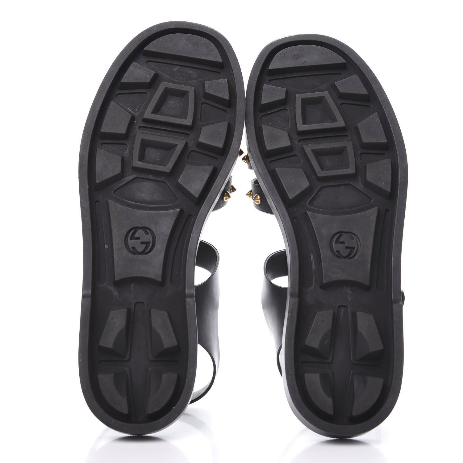 Gucci Rubber Crystal Mens Buckle Strap Sandals 8 Black 6 of 8