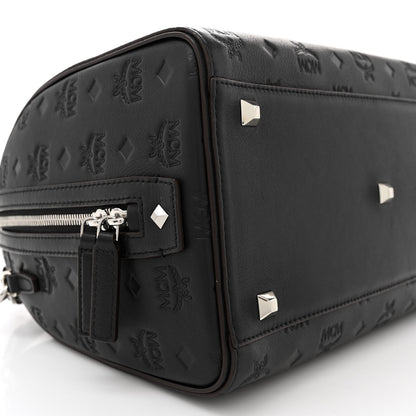 MCM Calfskin Ottomar Monogram Essential Boston Bag Black 8 of 12