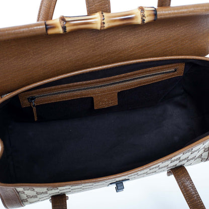 Gucci Monogram Bamboo Bullet Satchel 6 of 9