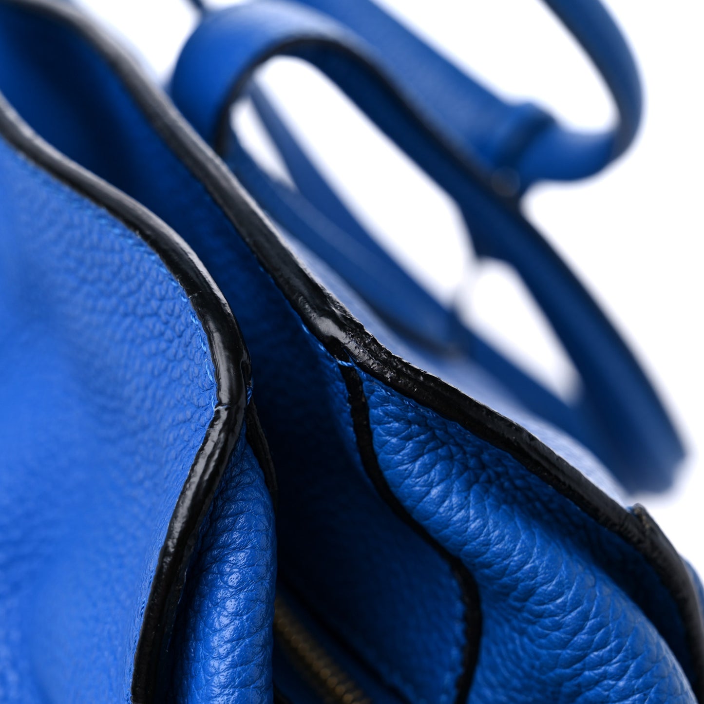 Pebbled Calfskin Large Skull Padlock Zip Around Tote Cobalt