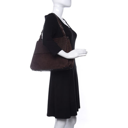 Nancy Gonzalez Crocodile Suede Shoulder Bag Brown 2 of 12