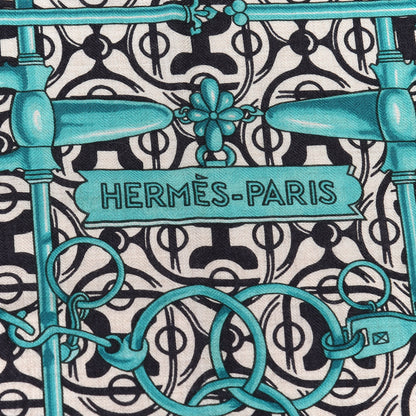 Hermes Cashmere Silk Mors Et Gourmettes Remix Shawl 140 4 of 8