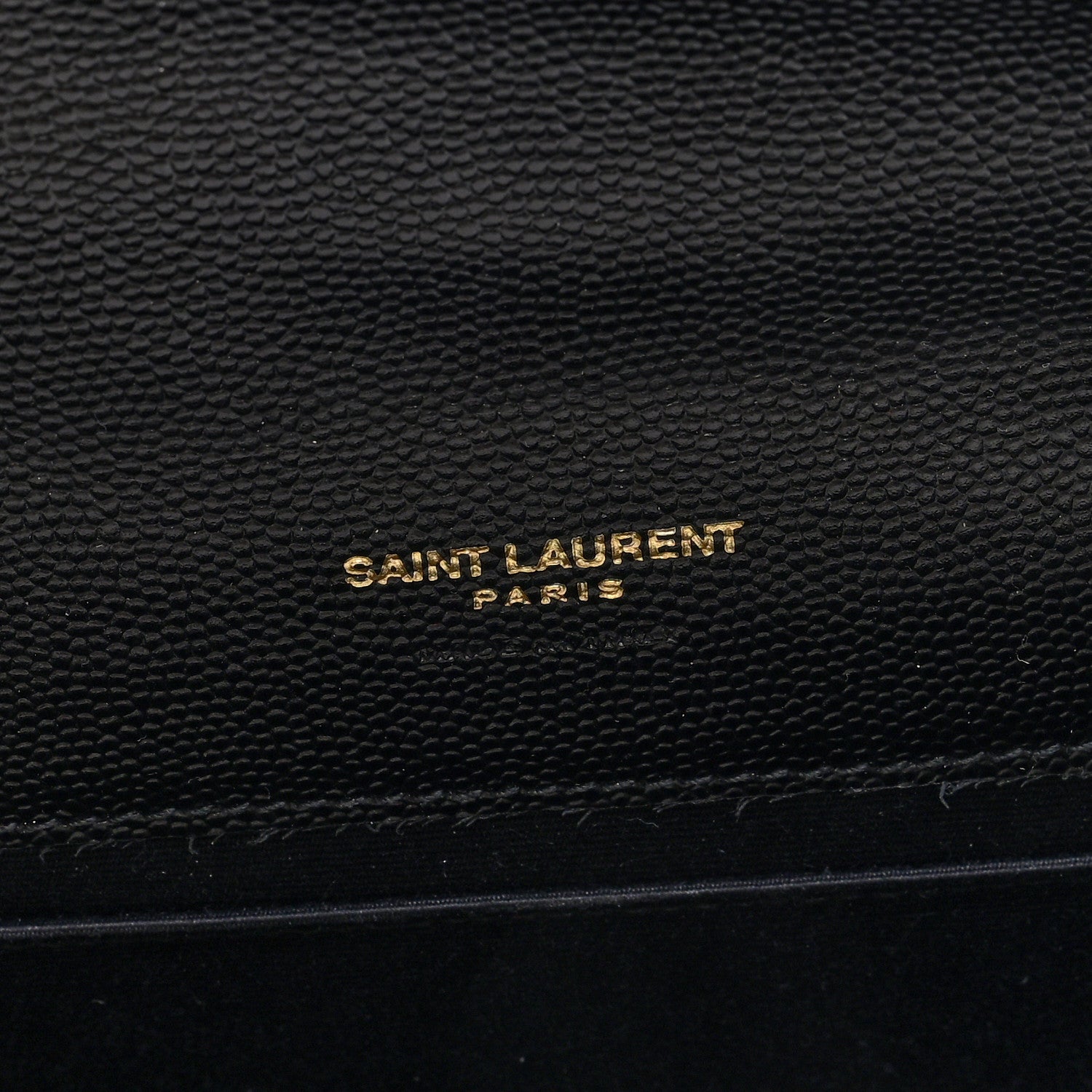 Saint Laurent Grain De Poudre Matelasse Chevron Monogram Envelope Clutch Black 6 of 7