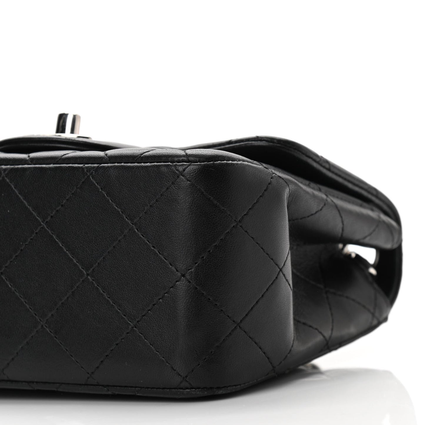 Lambskin Quilted Mini Square Flap Black