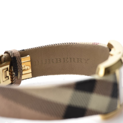 Burberry Stainless Steel Calfskin 25mm Heritage Nova Check Quartz Watch Ivory BU1095 8 of 10