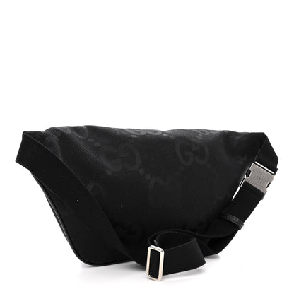 Gucci Monogram Jumbo GG Textured Dollar Calfskin Web Belt Bag Black 3 of 10