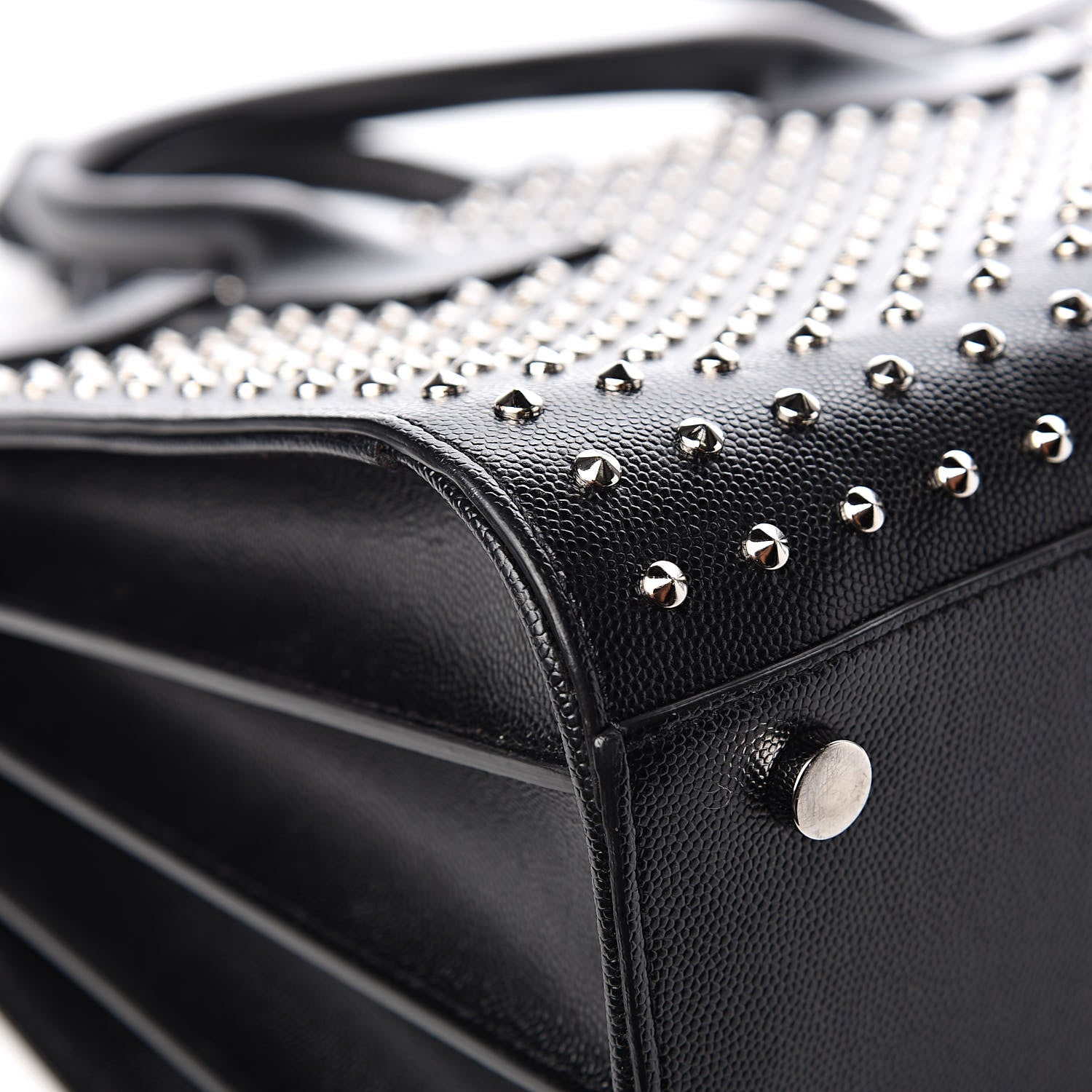 Saint Laurent Grain De Poudre Studded Small Sac De Jour Black 13 of 15