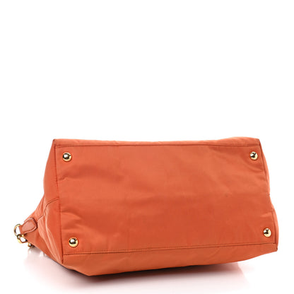 Prada Tessuto Nylon Saffiano Tote Papaya 3 of 9