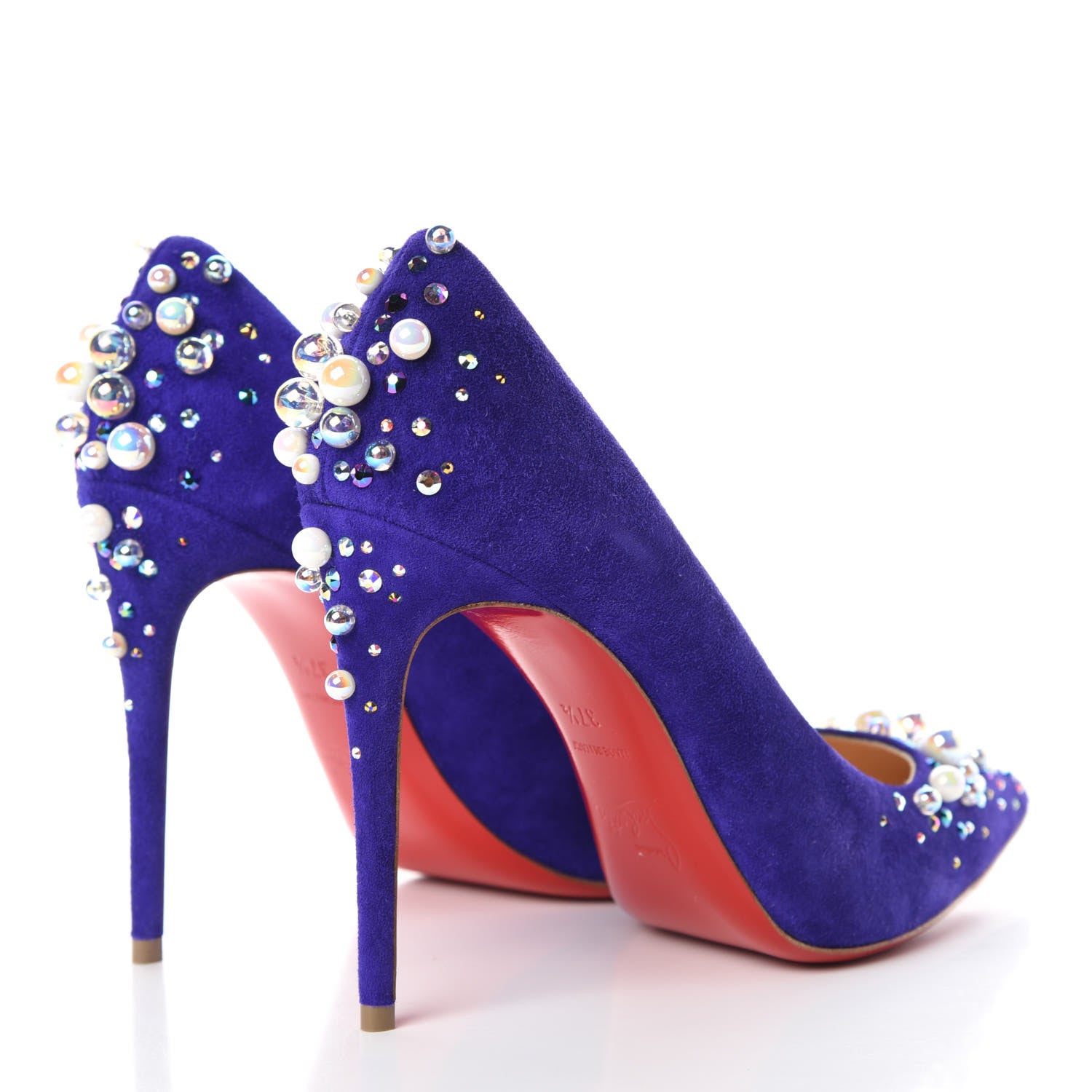 Christian Louboutin Suede Candidate 100 Pumps 37.5 Purple Pop 4 of 10