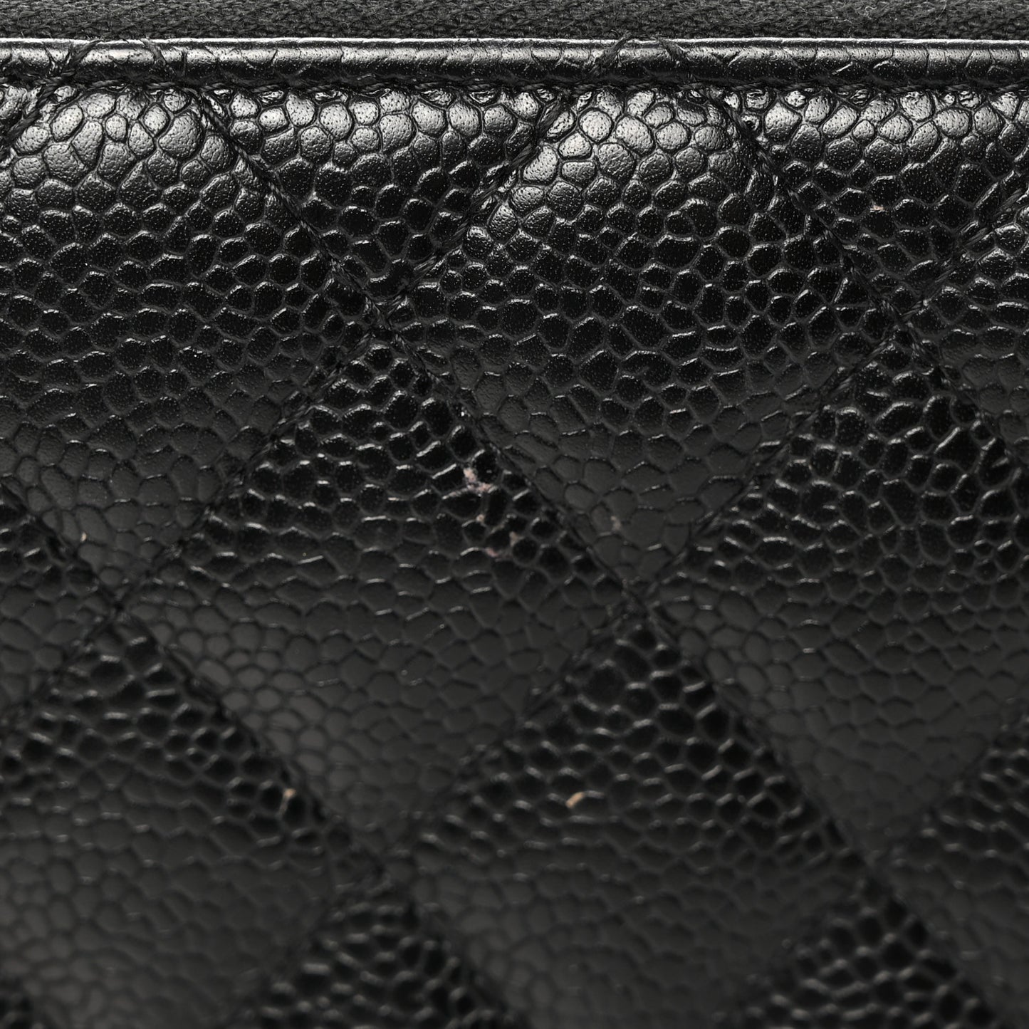 Caviar Quilted Large Gusset Zip Around Wallet Black