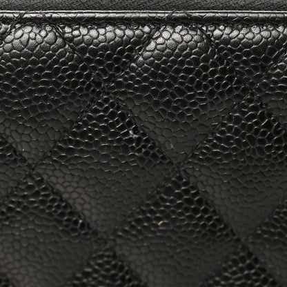 Chanel Caviar Quilted Large Gusset Zip Around Wallet Black 16 of 21