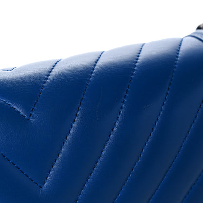 Chanel Calfskin Chevron Quilted New Medium Boy Flap Bright Blue 21 of 24