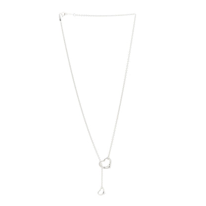 Tiffany Sterling Silver Elsa Peretti Open Heart Lariat Necklace 3 of 6