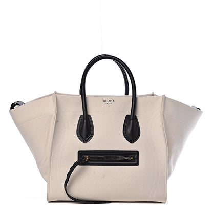 Celine Cotton Canvas Medium Phantom Luggage White 1 of 20