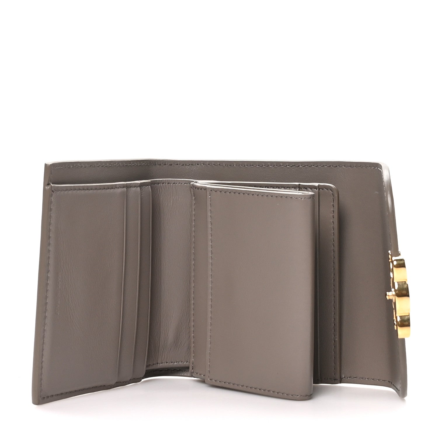 Celine Shiny Smooth Lambskin Small Triomphe Wallet Pebble 5 of 7