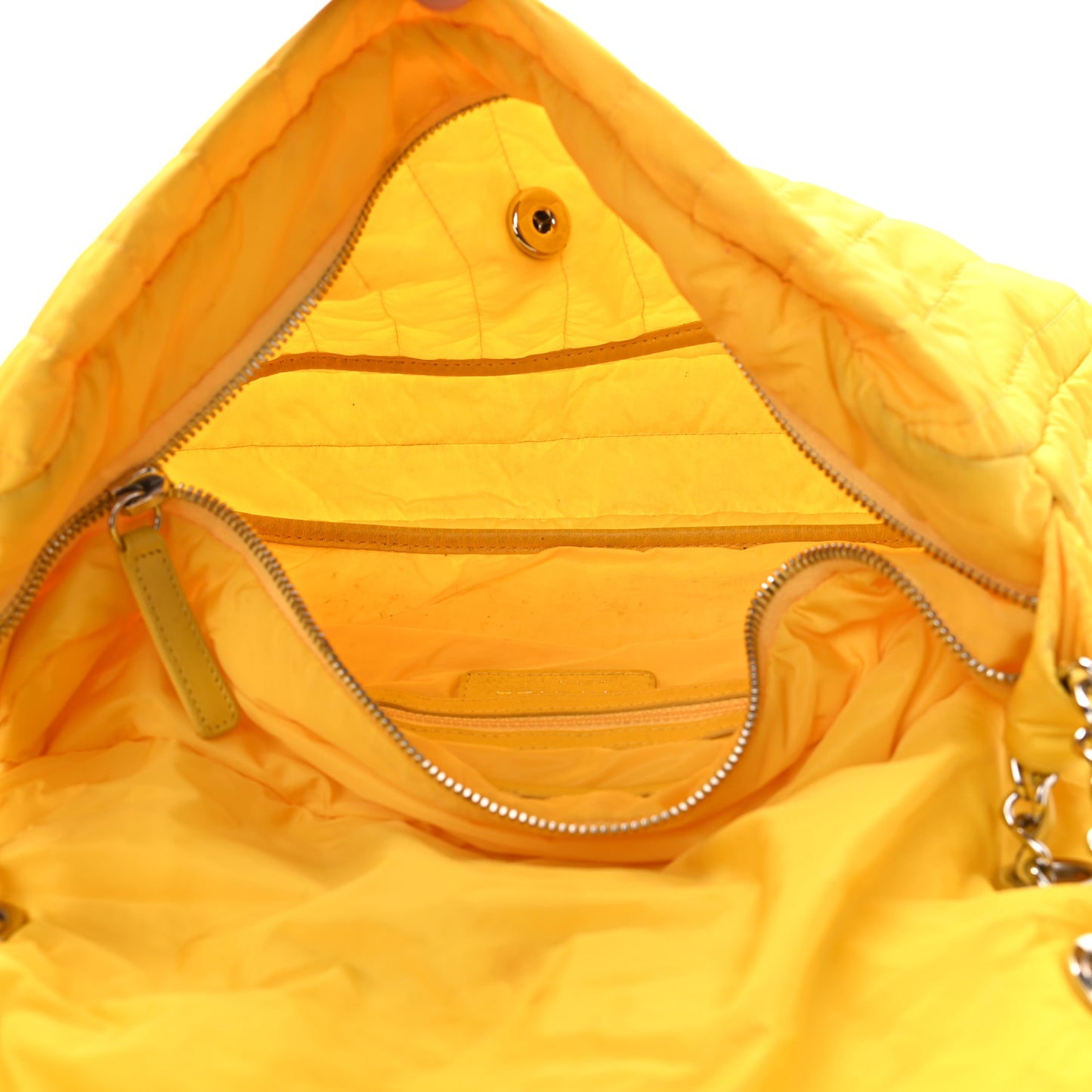 Nylon Vertical Quilted Jumbo Flap Yellow